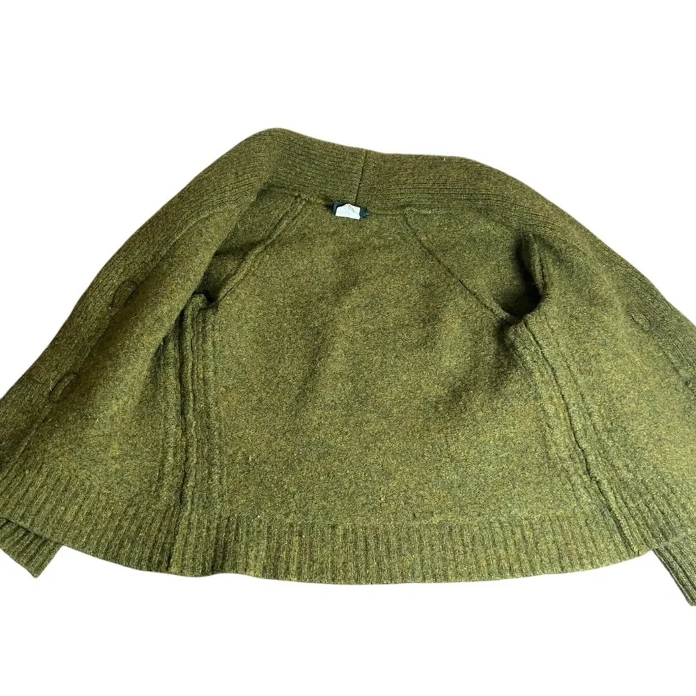 J.Crew Toddler Wool Cashmere Horn Toggle Button Sweater Coat Green Est 4T Preppy